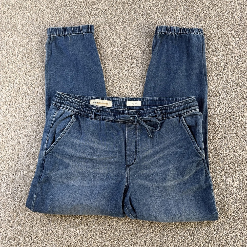Pilcro And The Letterpress Jogger Jeans Womens Medium Med Wash Blue Denim